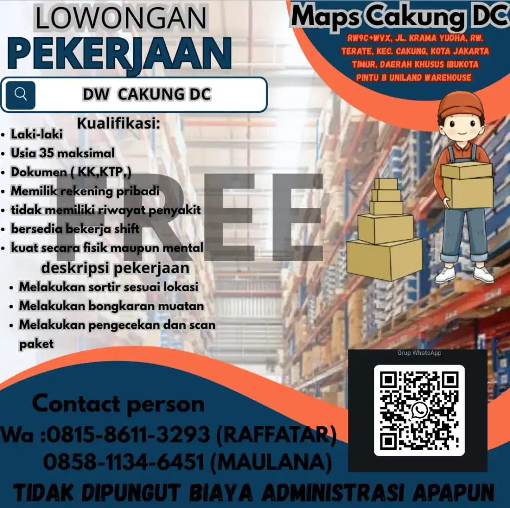 PT FORESIGHT GLOBAL Open loker Area Cakung dc1 barcode yg berminat