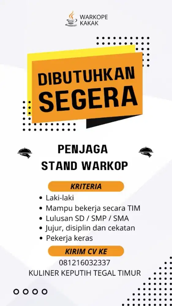 Jaga stand warkop