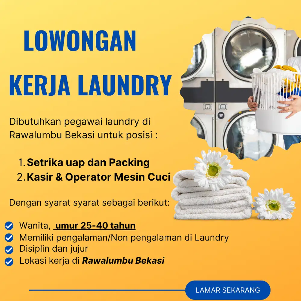 LOWONGAN KASIR DAN SETRIKA LUNDRY