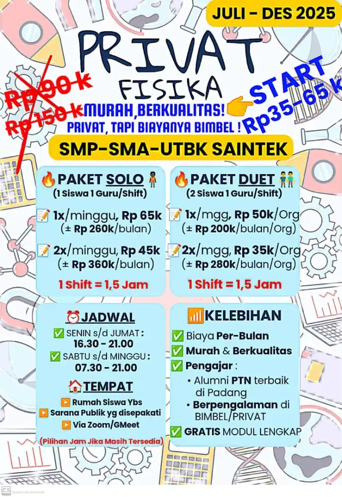 Les PRIVAT Fisika Murah Berkualitas
