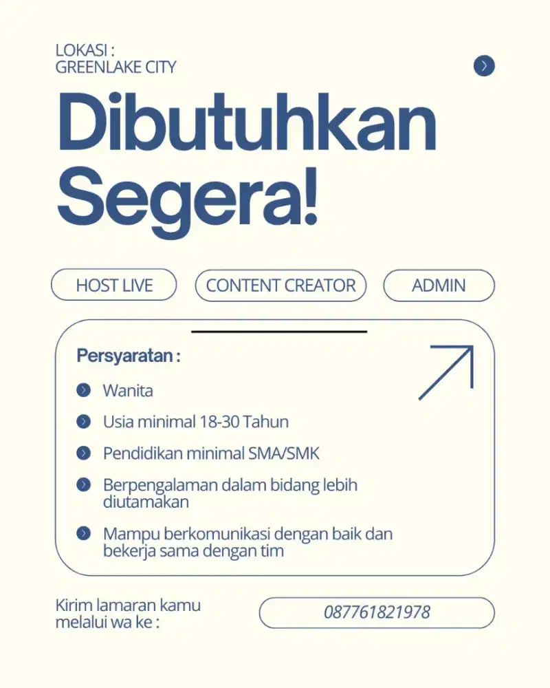 DIBUTUHKAN SEGERA
