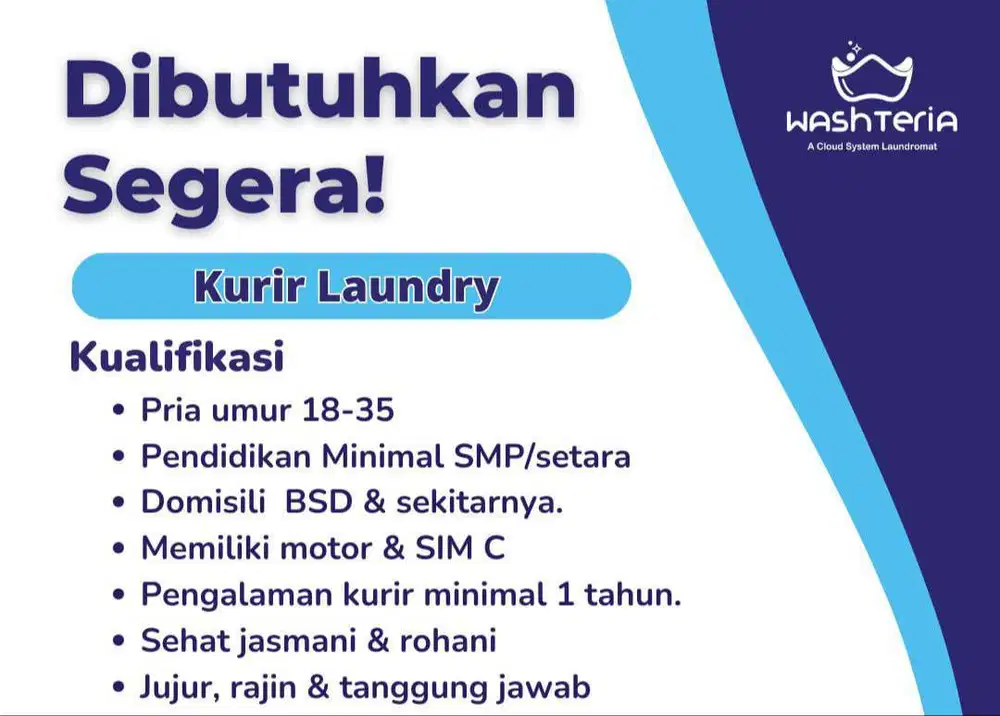 staff dan kurir laundry washteria