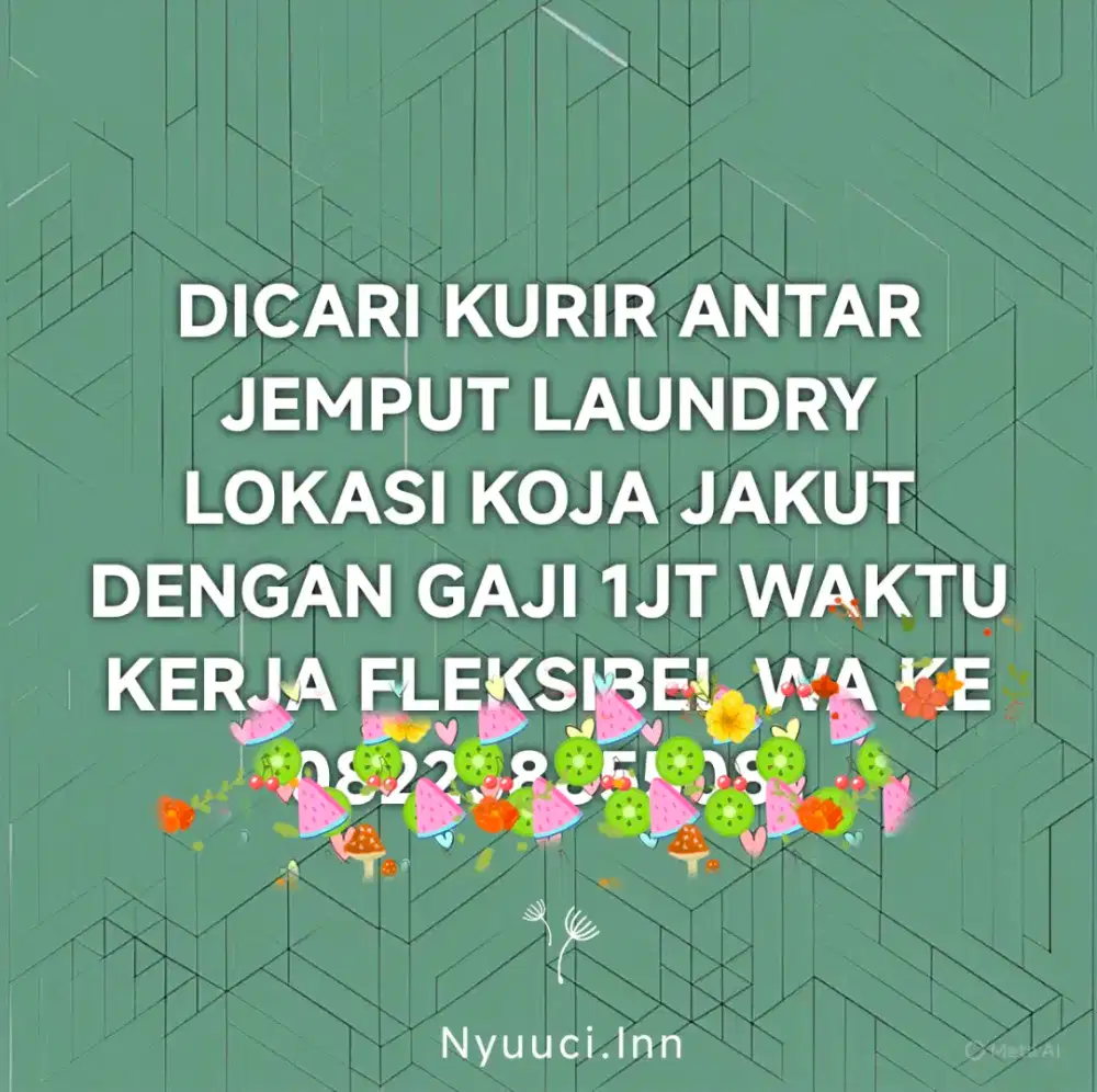 Dicari/dibutuhkan segera freelancer antar jemput laundry