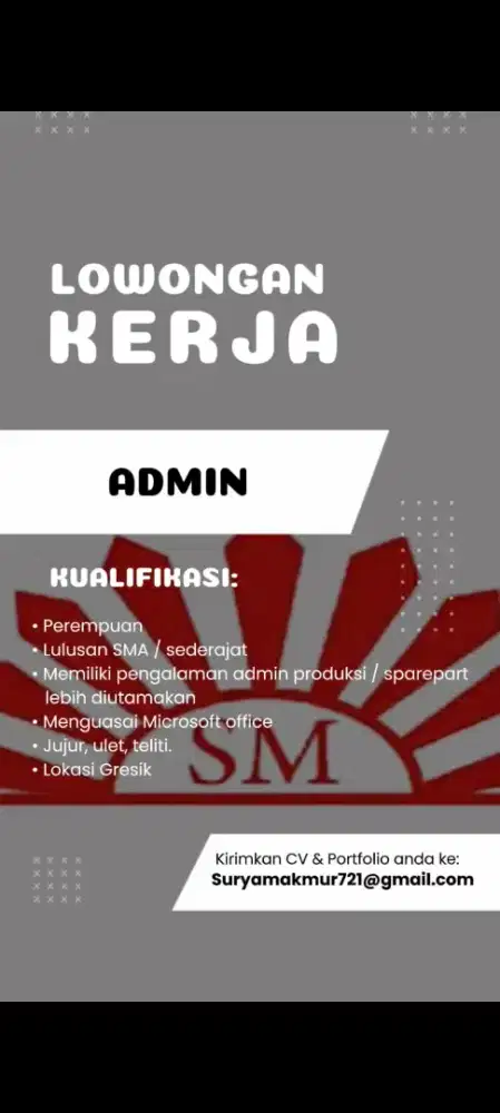 ADMIN PRODUKSI SPAREPART