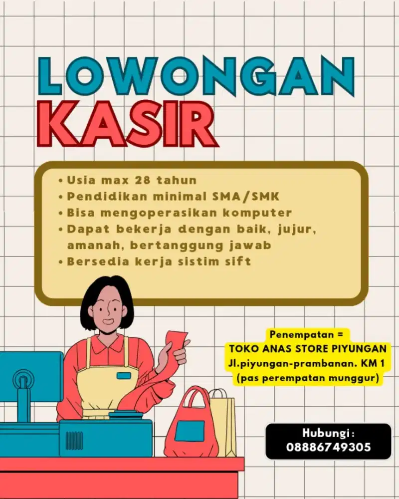lowongan kasir toko