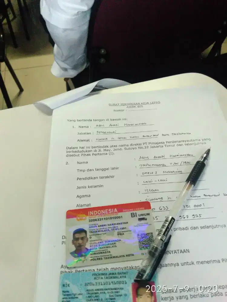 Nyari kerja driver modal sim b1umun