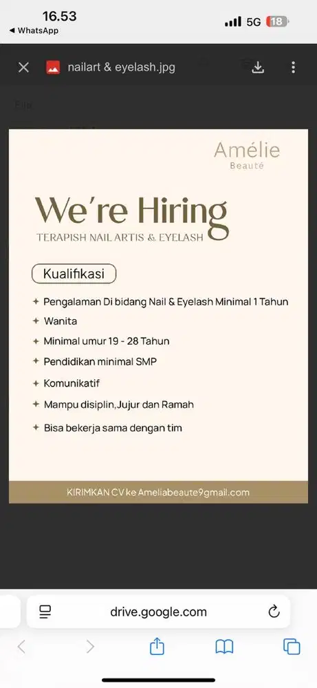 LOWONGAN KERJA, DIBUTUHKAN CEPAT