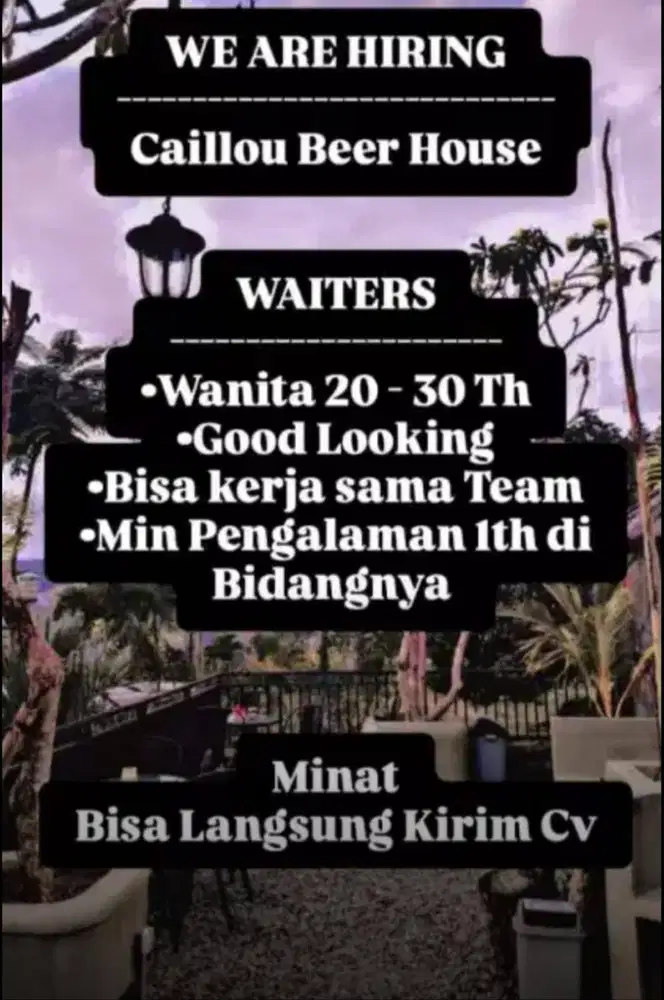 Lowongan kerja Untuk Cafe Daerah Surabaya