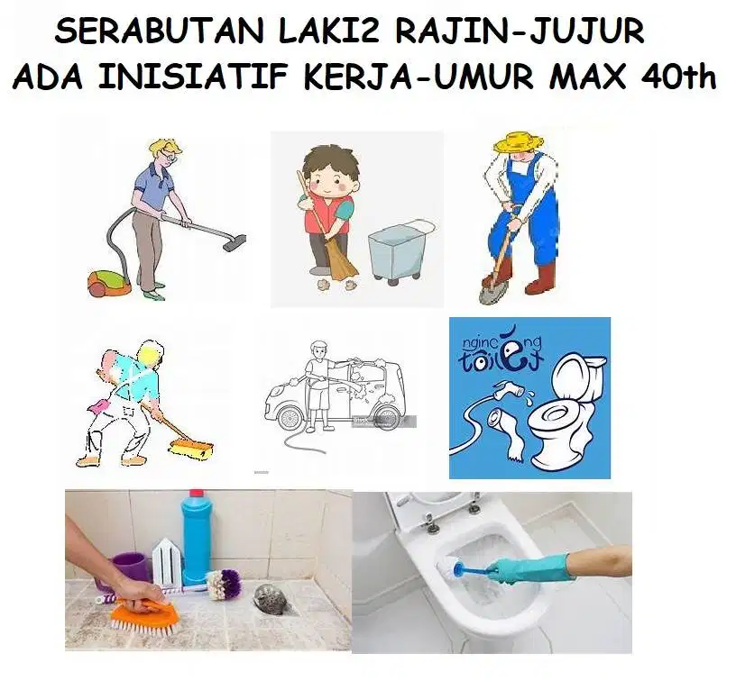 Serabutan laki laki Jujur-Rajin-punya inisiatif kerja Max umur 40 th