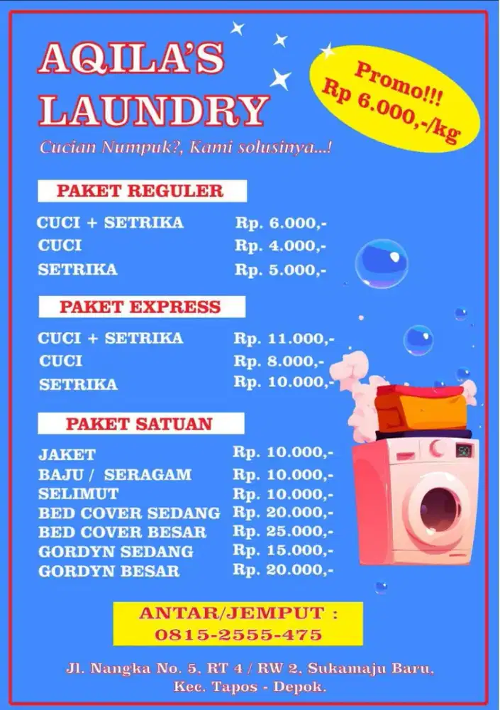 Lowongan kerja, Kurir laundry, antar jemput laundry