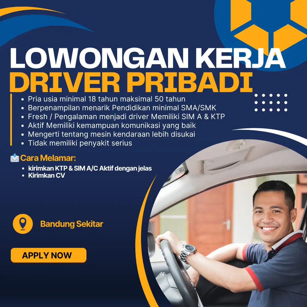 Lowongan Kerja Driver Pribadi di Bandung