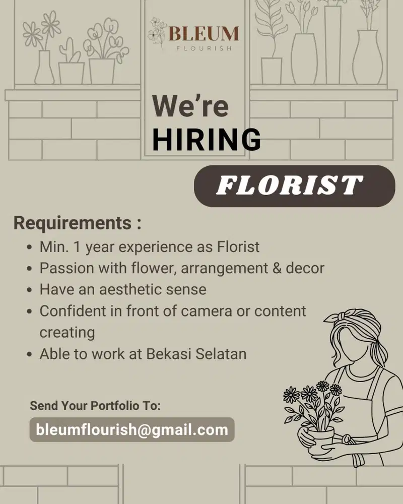 Dicari Florist Berpengalaman