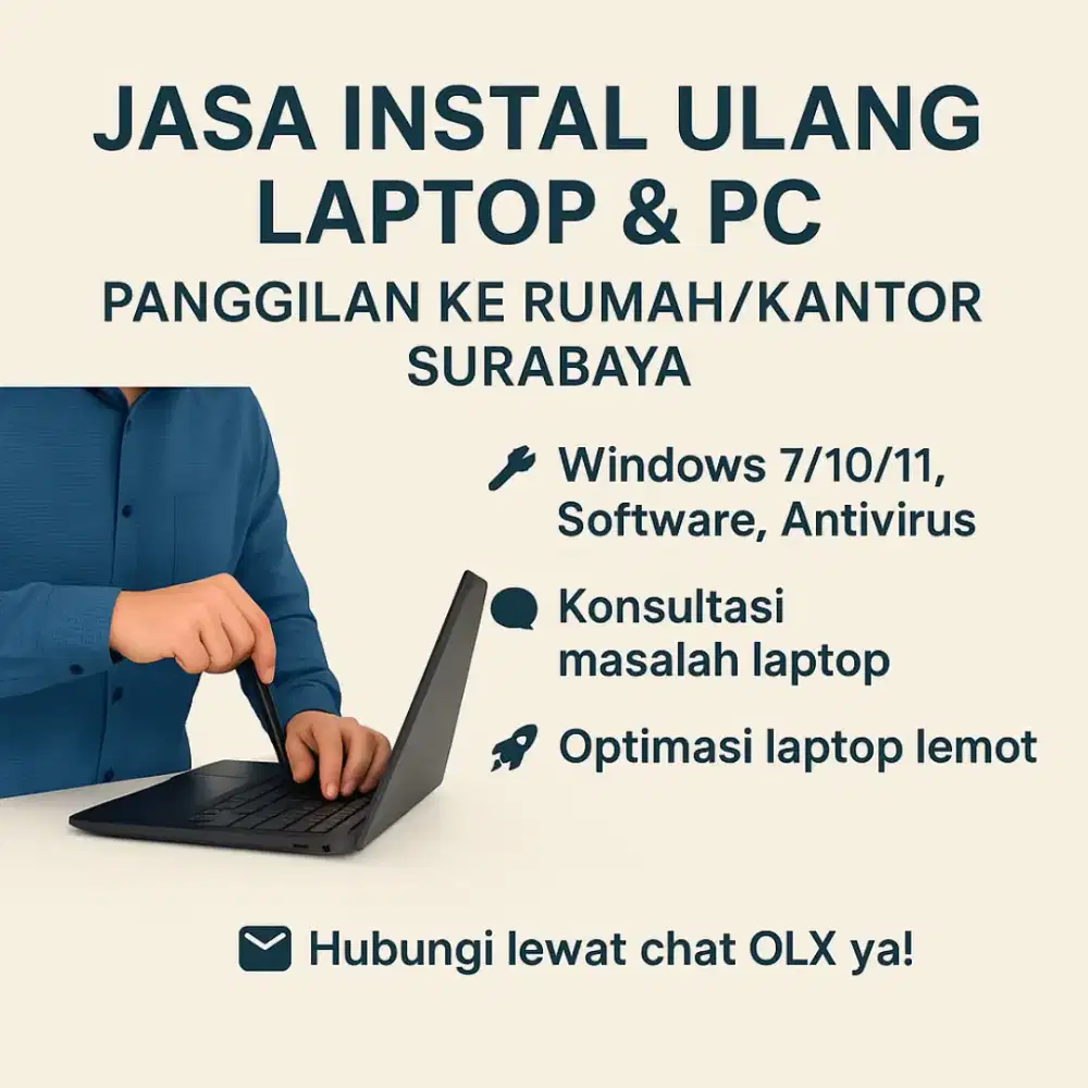Jasa panggilan instal ulang laptop surabaya