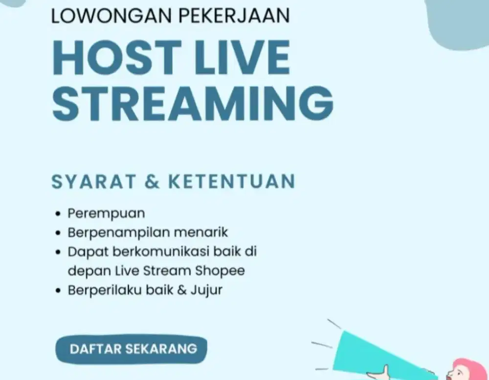 LOWONGAN KERJA HOST STREAMING