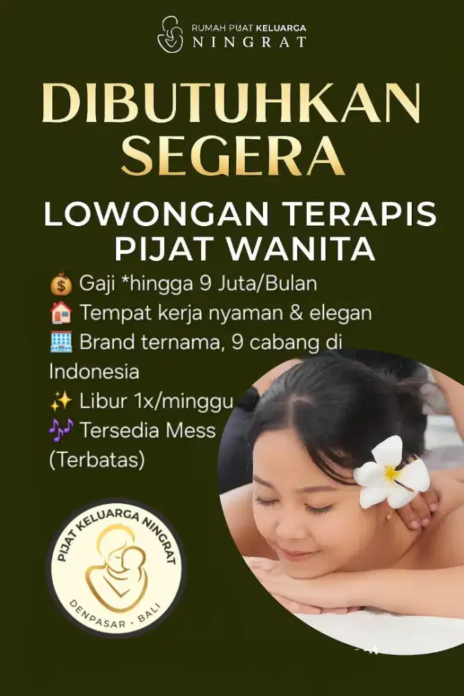 Dibutuhkan Segera Terapis Wanita