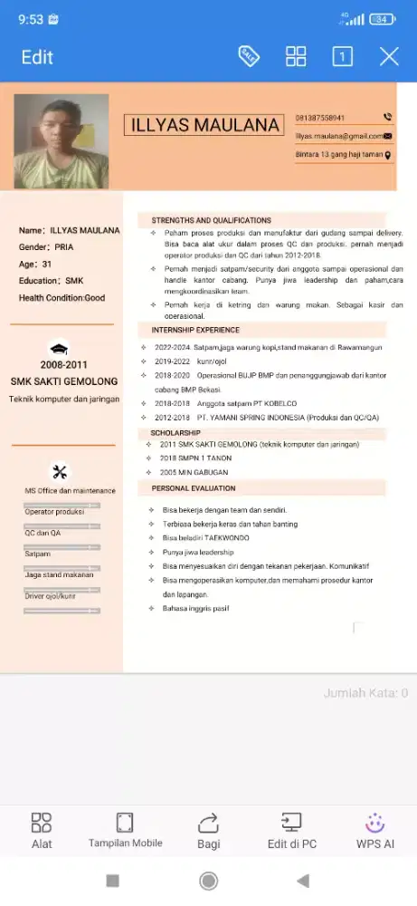 Saya cari pekerjaan