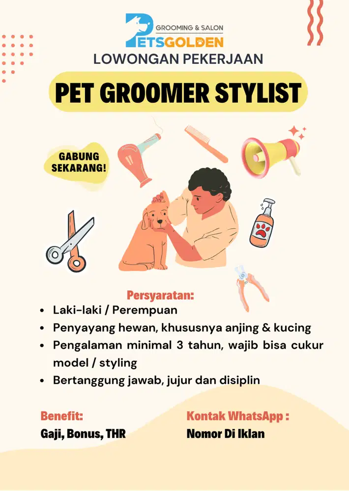 Loker Groomer Styling Petshop | lowongan kerja groomer anjing kucing