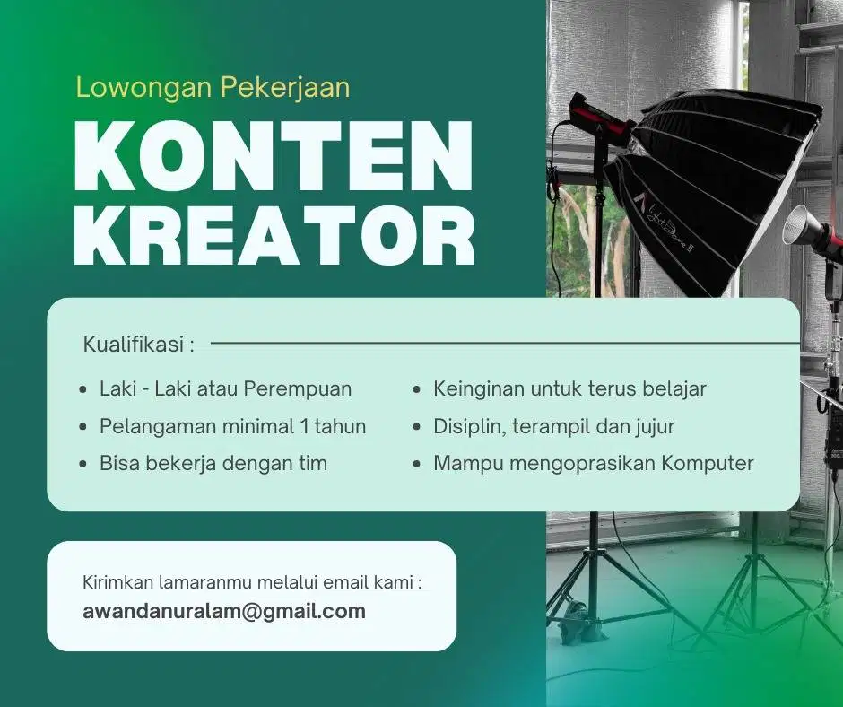 LOWONGAN KERJA KONTEN KREATOR KREATIF