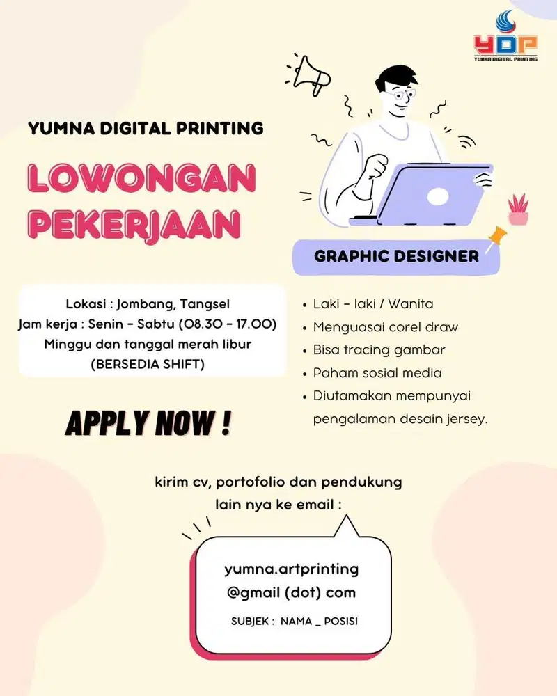 Loker (Graphic designer dan Admin)