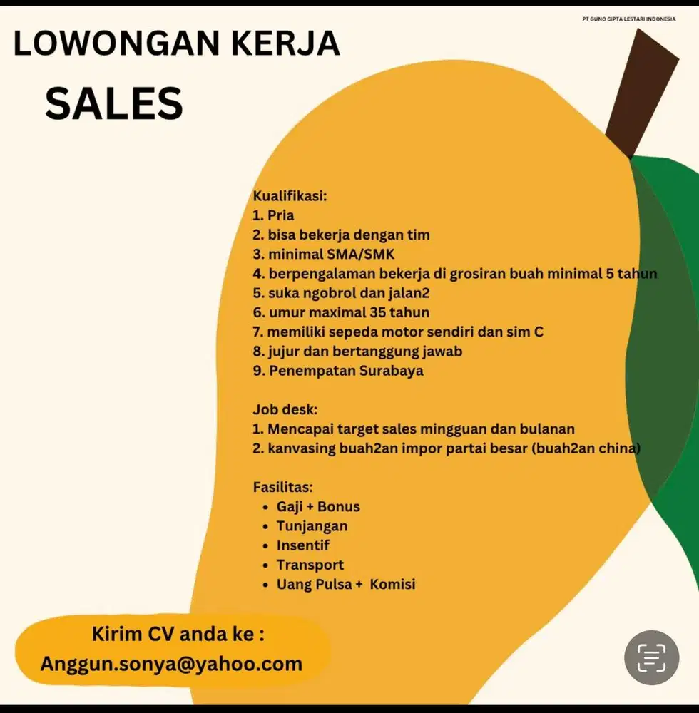 Lowongan pekerjaan sales