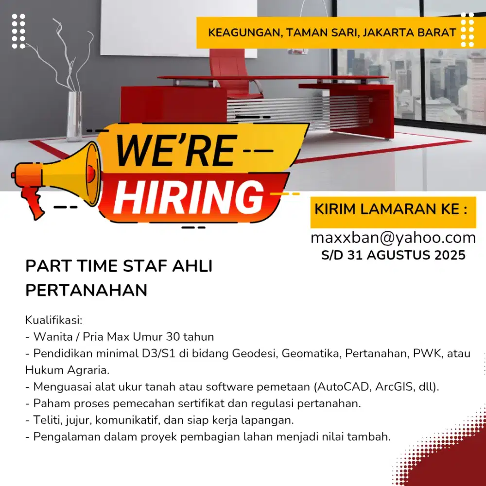 PART TIME STAF AHLI PERTANAHAN