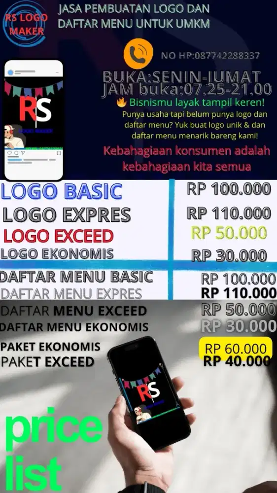 Menerima jasa desain logo dan daftar menu untuk warung makan umkm mu