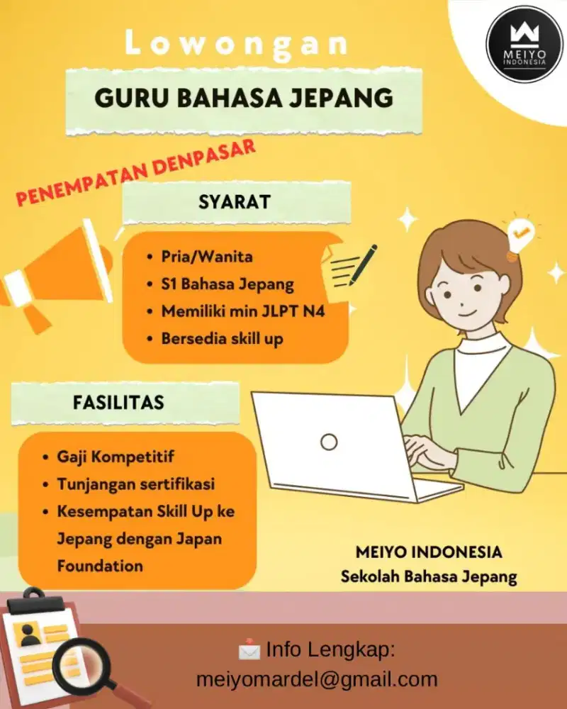 Dibutuhkan guru/sensei Bahasa Jrpang