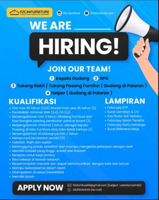 lowongan kerja untuk samarinda
