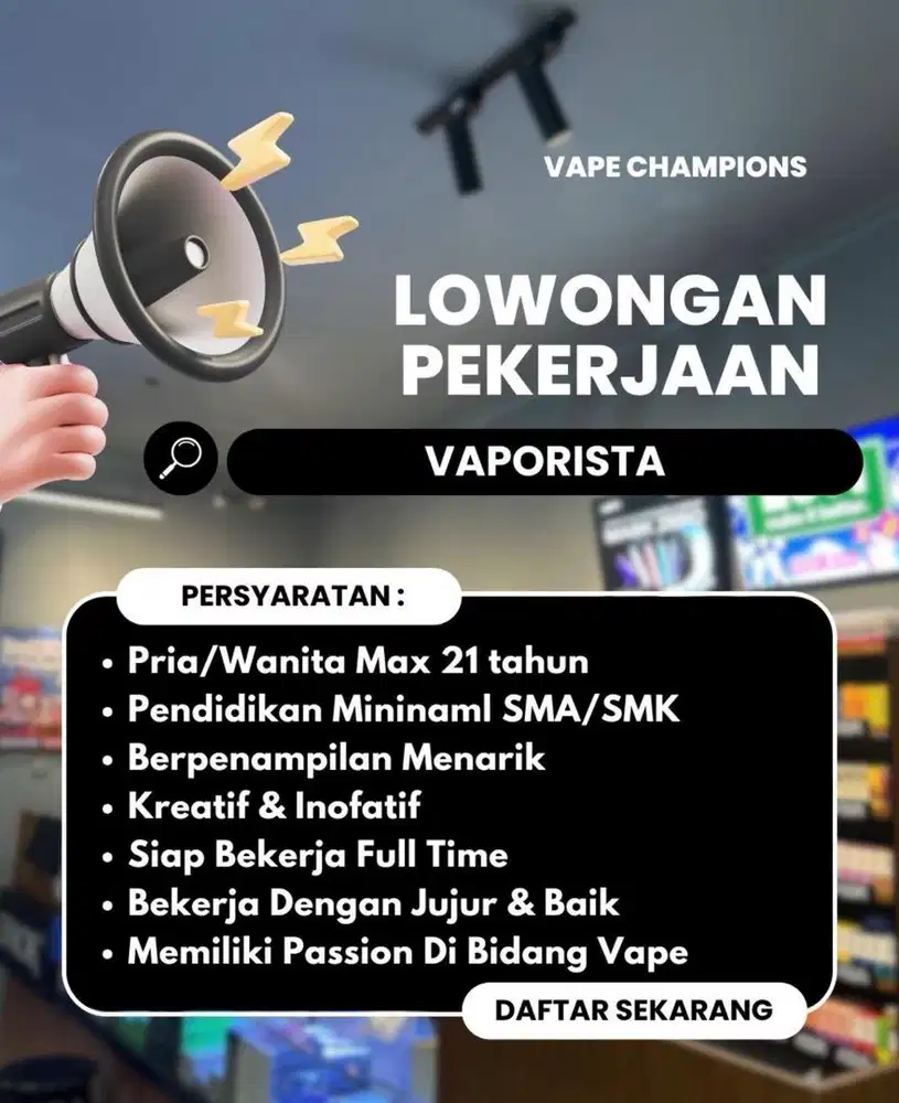 LOWONGAN KERJA VAPORISTA