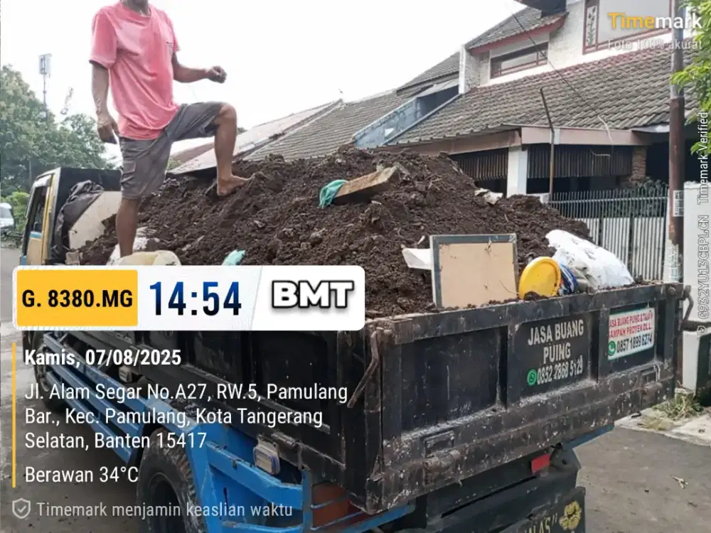 Jasa buang puing bongkaran