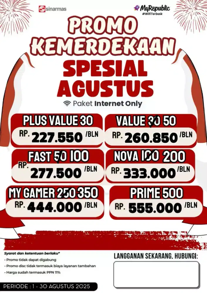 Promo Pemasangan Wifi MyRepublik hanya 200.an/bulan