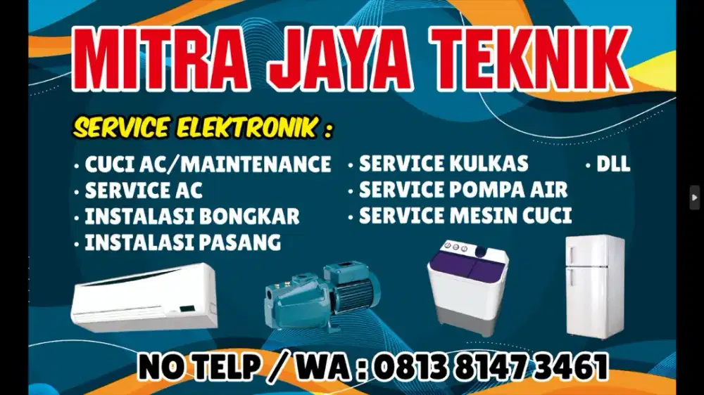 Service ac cuci ac pasang ac isi freon kulkas mesin cuci pompa Air