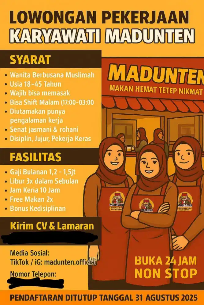 Lowongan Kerja Kedai Madunten