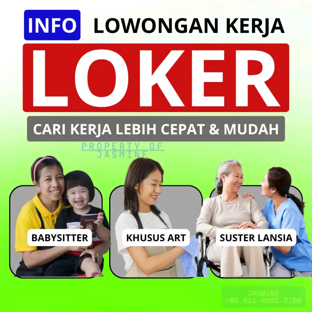 Loker wanita art, babysitter, suster lansia