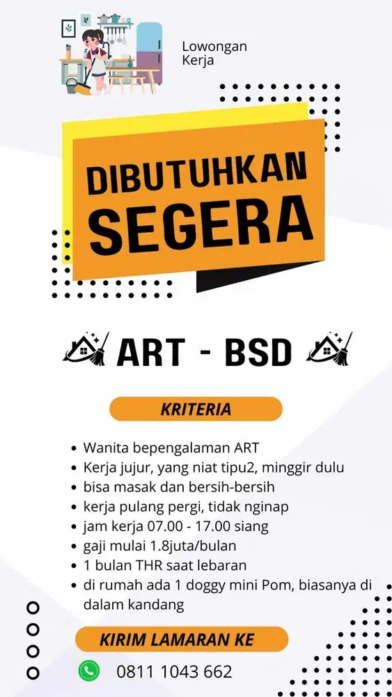 Lowongan ART PP di Foresta-BSD