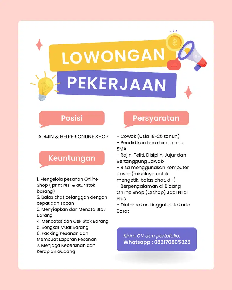 ADMIN & HELPER ONLINE SHOP Agustus 2025