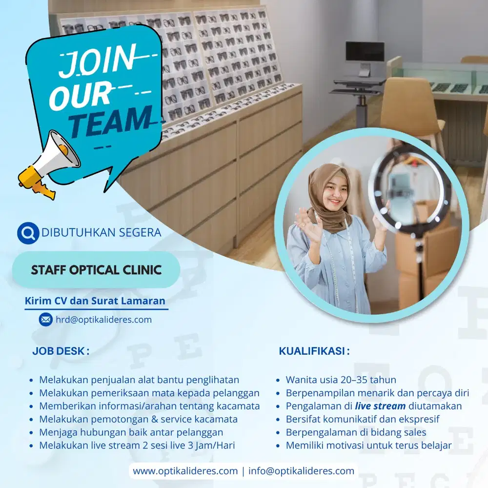 LOWONGAN KERJA – SALES COUNTER OPTIK