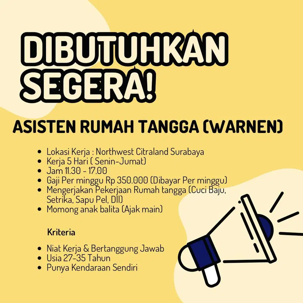 Dibutuhkan Segera!
