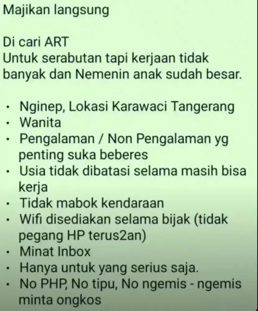 Loker art serabutan