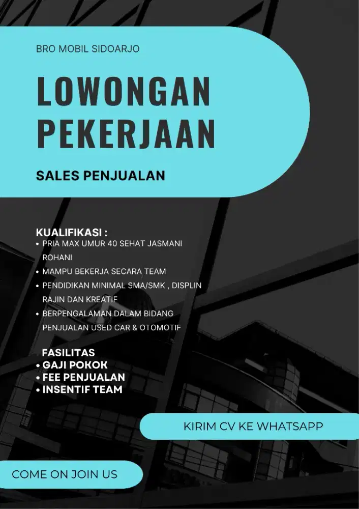Buka Lowongan Kerja Sales Used Car!