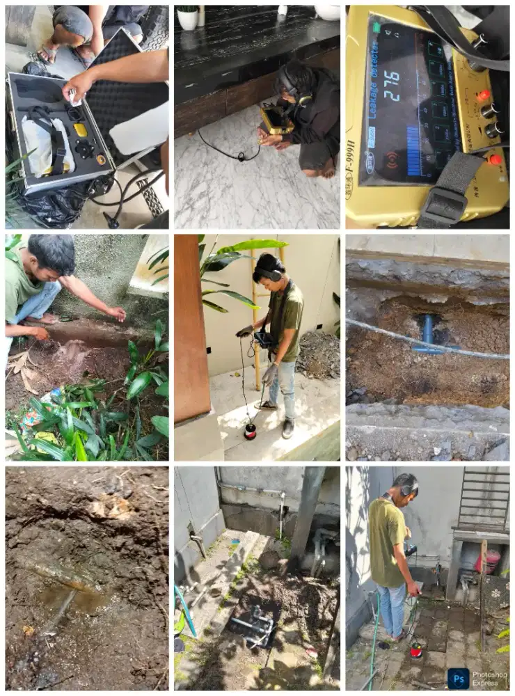 Deteksi kebocoran lacak bocor mencari kebocoran pipa deteksi kebocoran