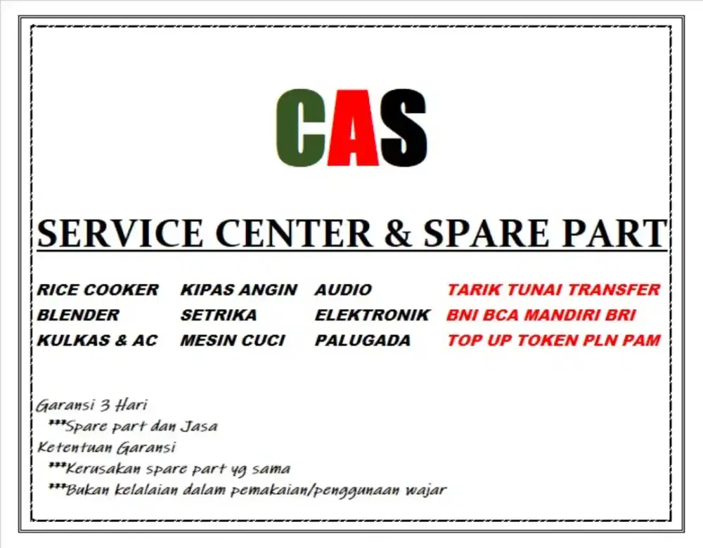 CAS SERVICE CENTER