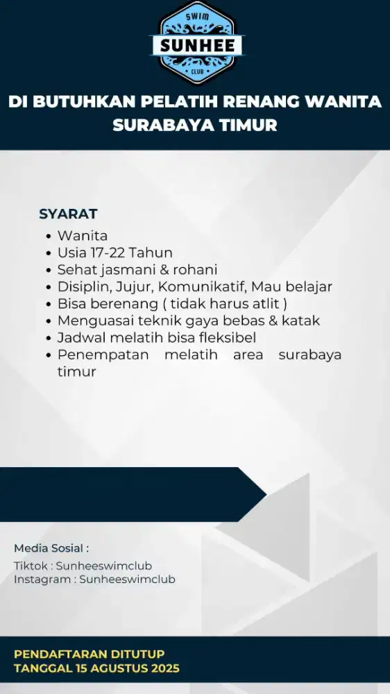 Pelatih Renang Wanita Surabaya