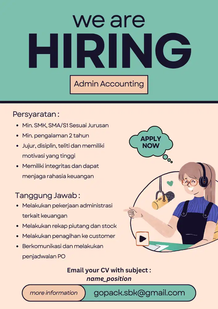 Admin Accounting dan HR/Personalia