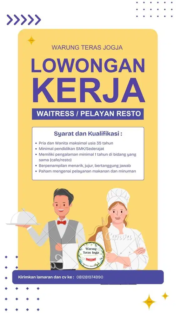Lowongan Waitress Jogja