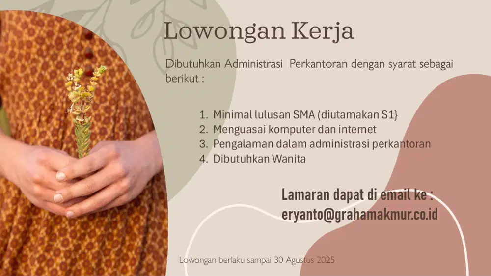 Lowongan Kerja sebagai Administrasi