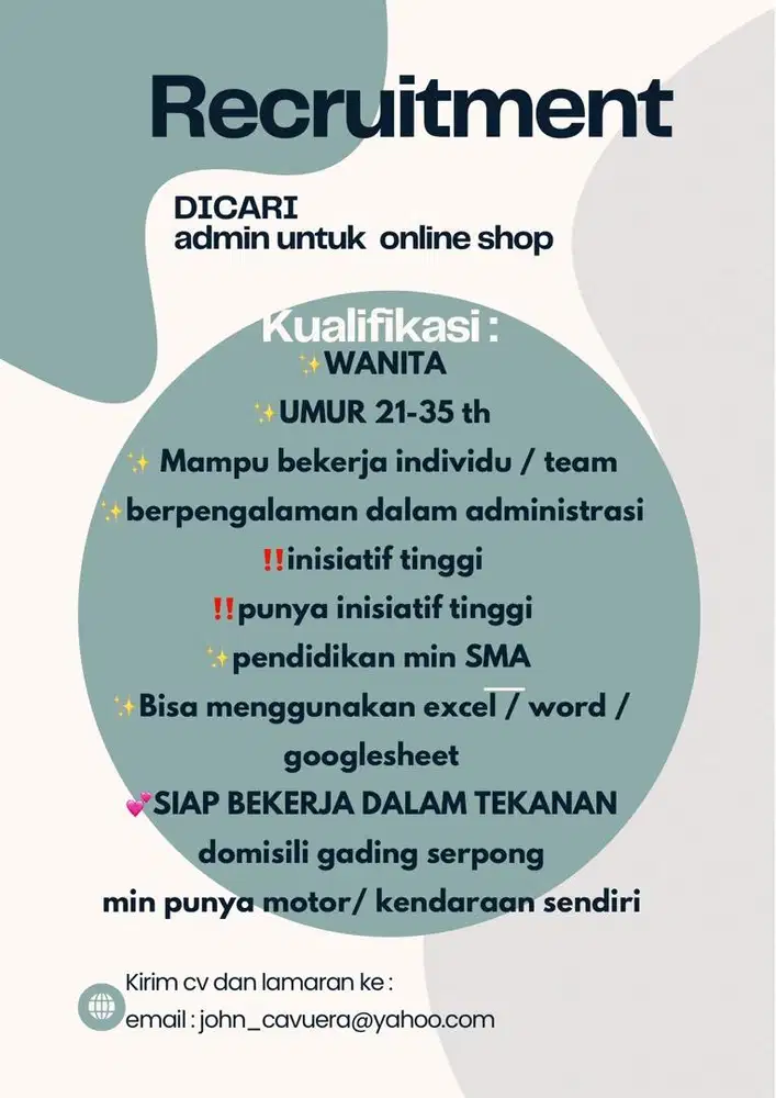Admin & FINANCE online shop