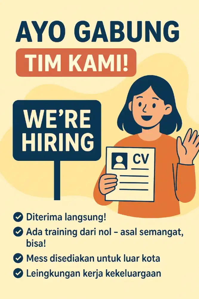 Lowongan kerja langsung diterima.