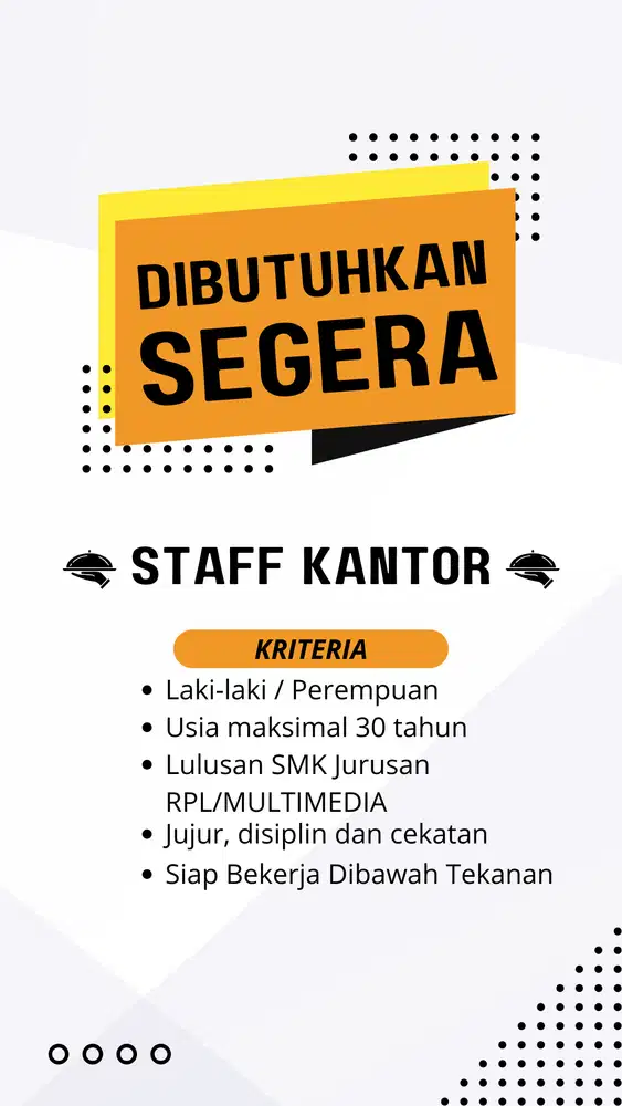 Lowongan Staff Kantor