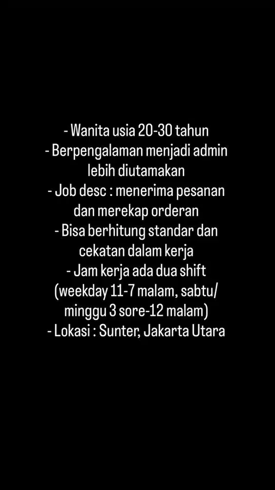 Admin live streaming online shop pakaian